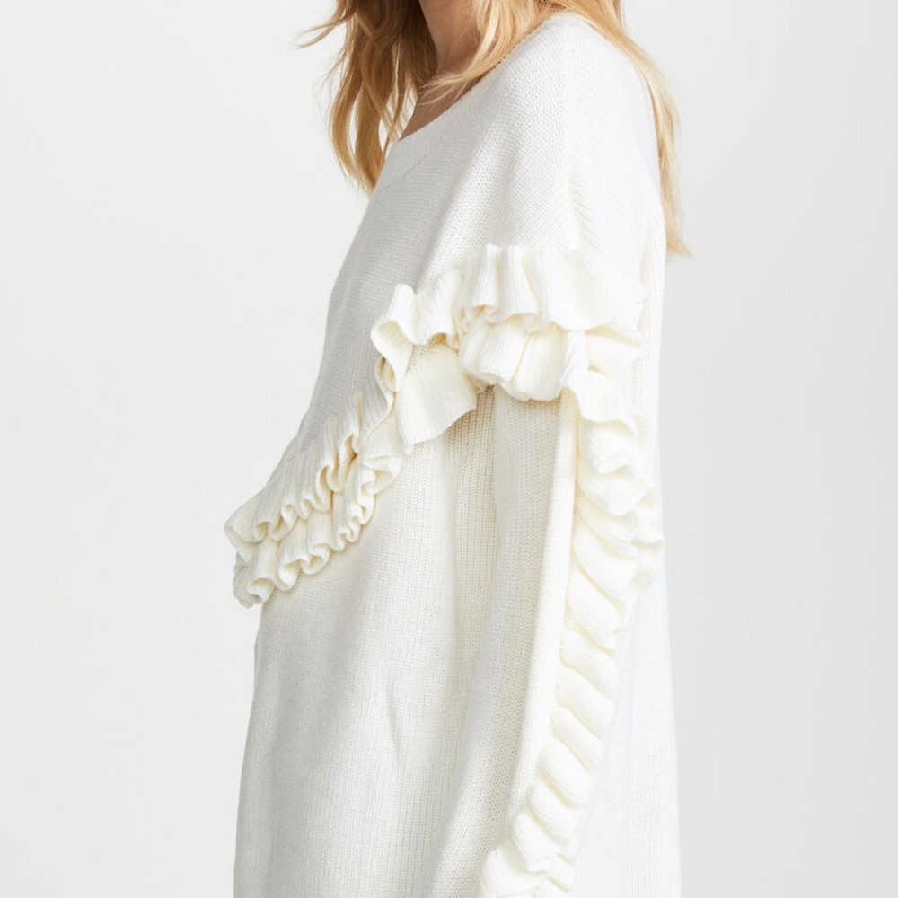 Frame Denim White Ruffle Sweater - Picture 4 of 7